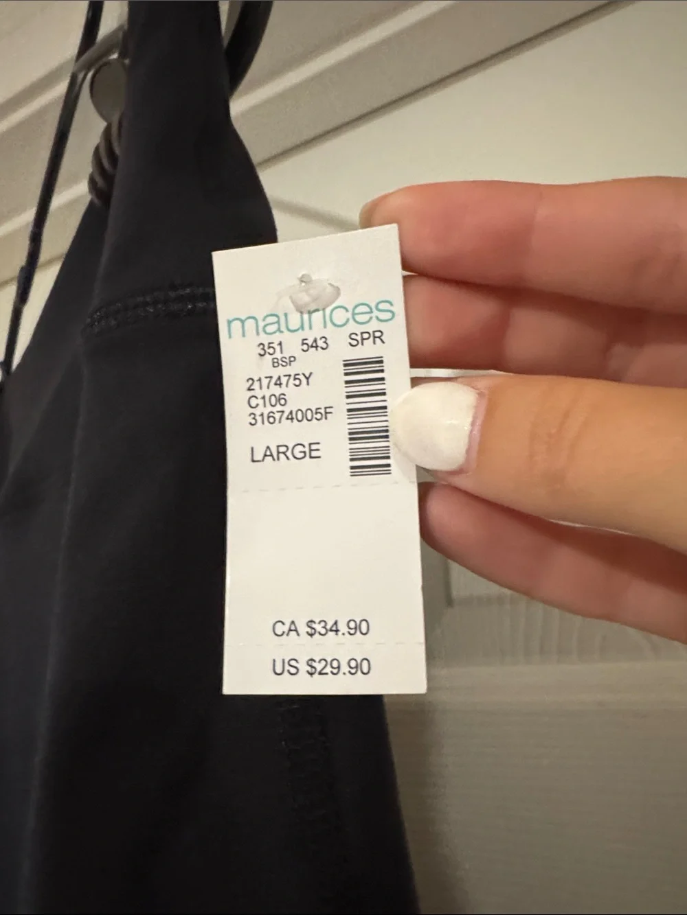 Maurices Black Active Skirt with Smooth Waistband